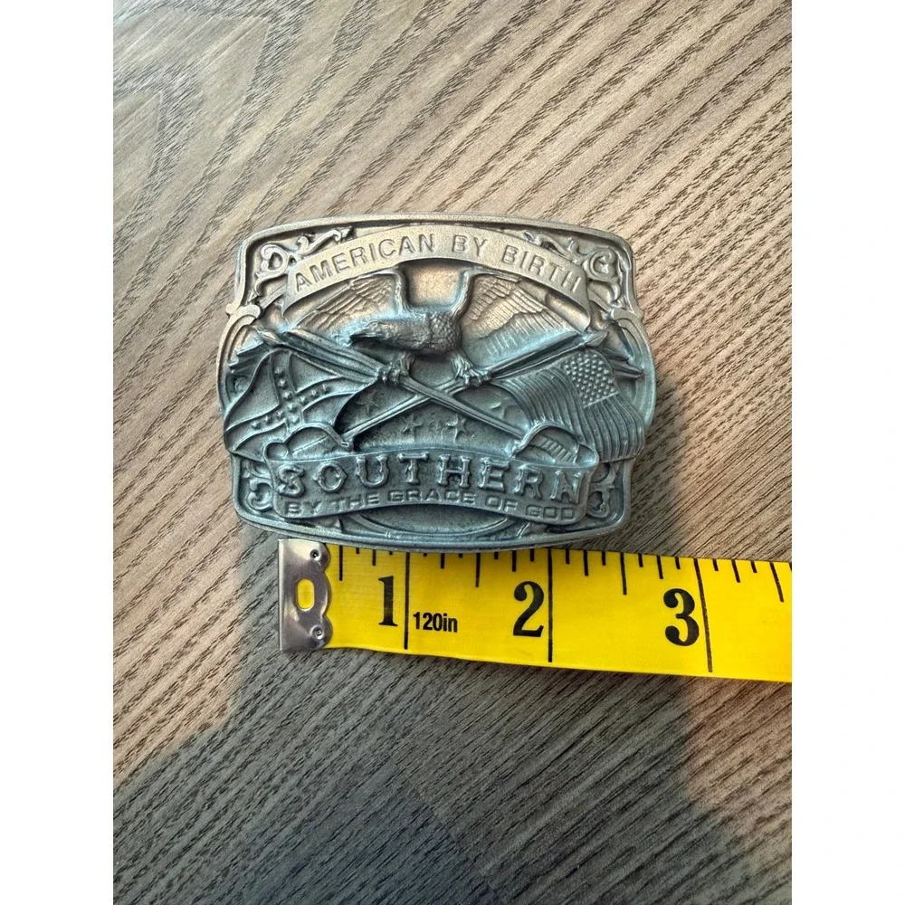 Western Express American by Birth Southern by Grace of God Belt Buckle USA NIB
